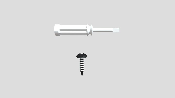 screw driver and nail1 3D Model