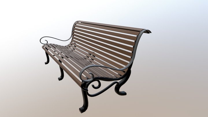 RMS Titanic Wooden Bench 3D Model