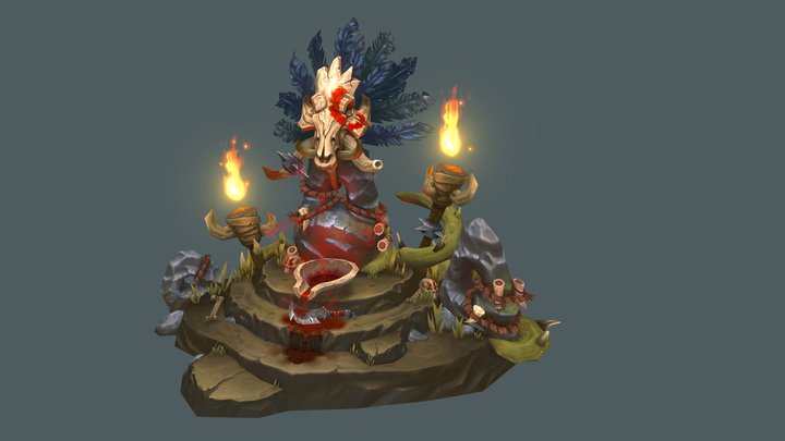 Quilboar Blood Shrine to Agamaggan 3D Model