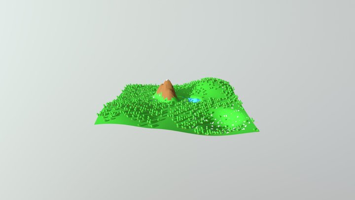 Low poly blender terrain 3D Model