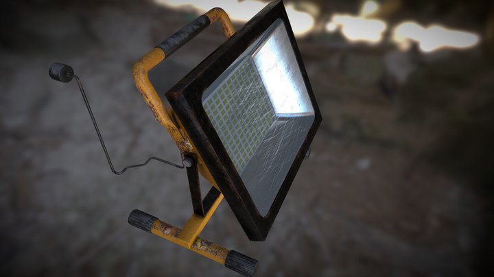 Old building site light 3D Model
