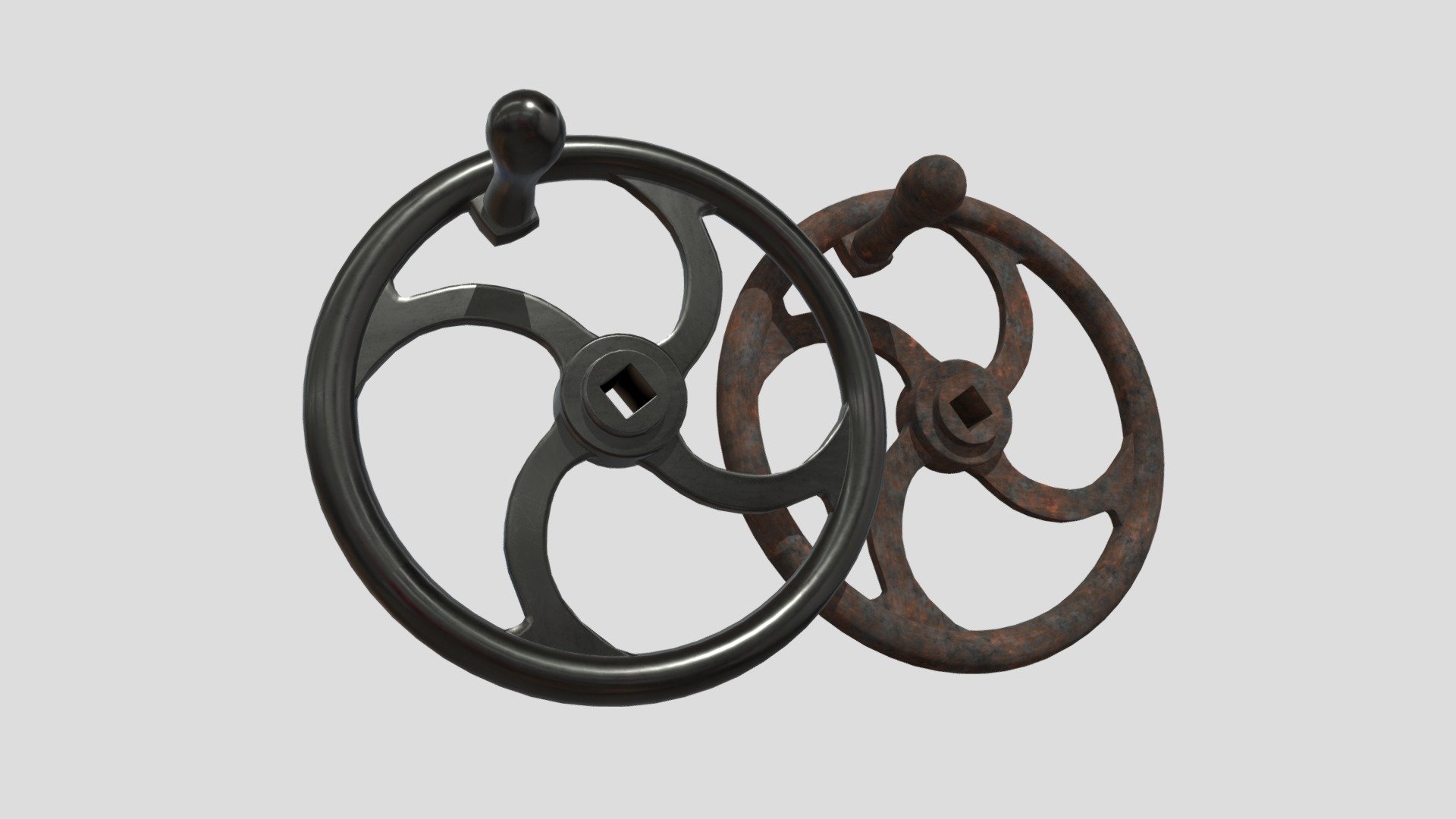 Crank Wheel With Handle Buy Royalty Free 3D model by plaggy [6fb8fe4