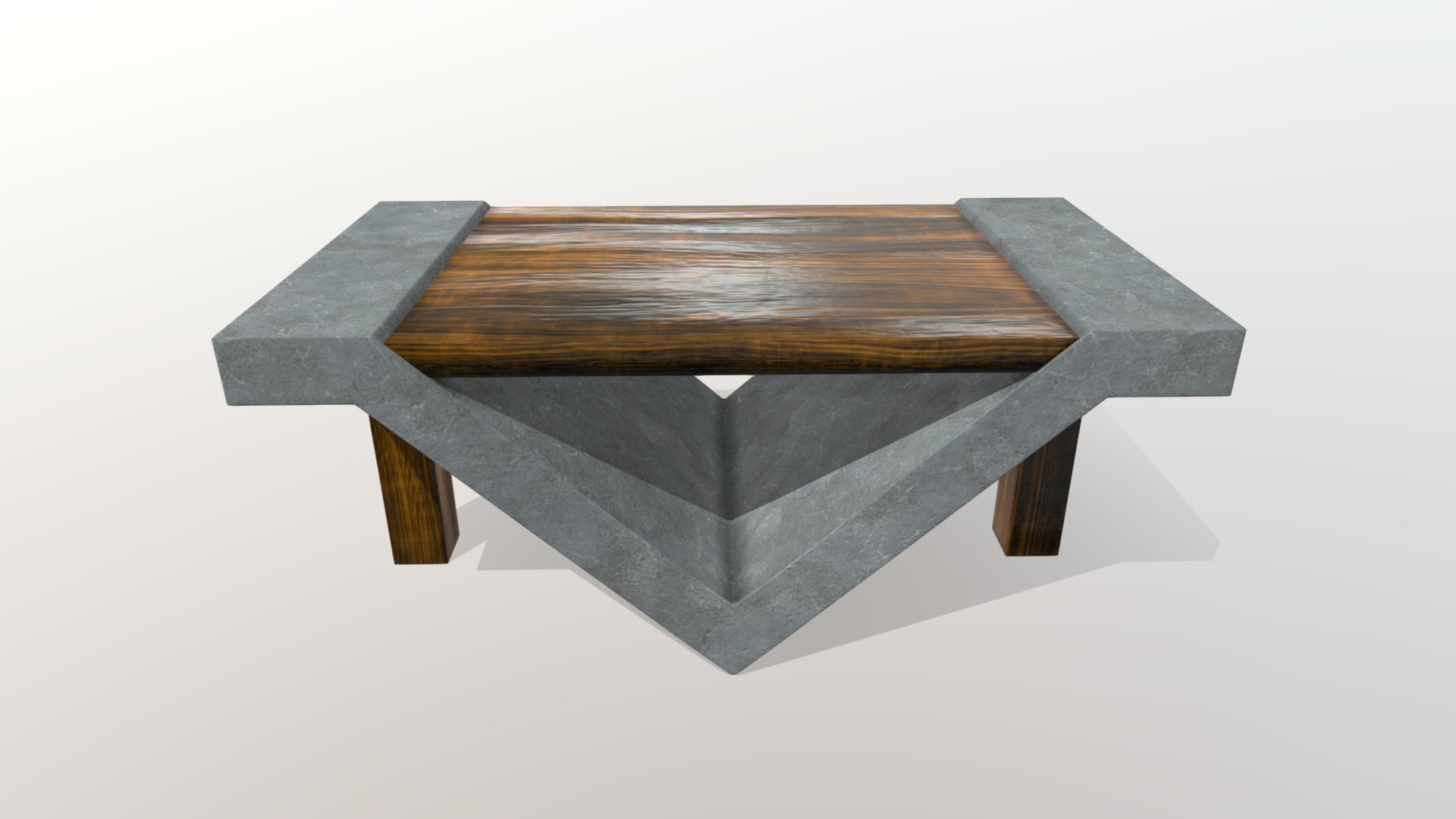 3D model Loft Beton Table - This is a 3D model of the Loft Beton Table. The 3D model is about a wooden table with a white background.