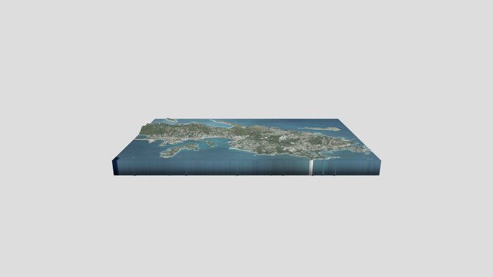 St Thomas Island 3D Topo Map