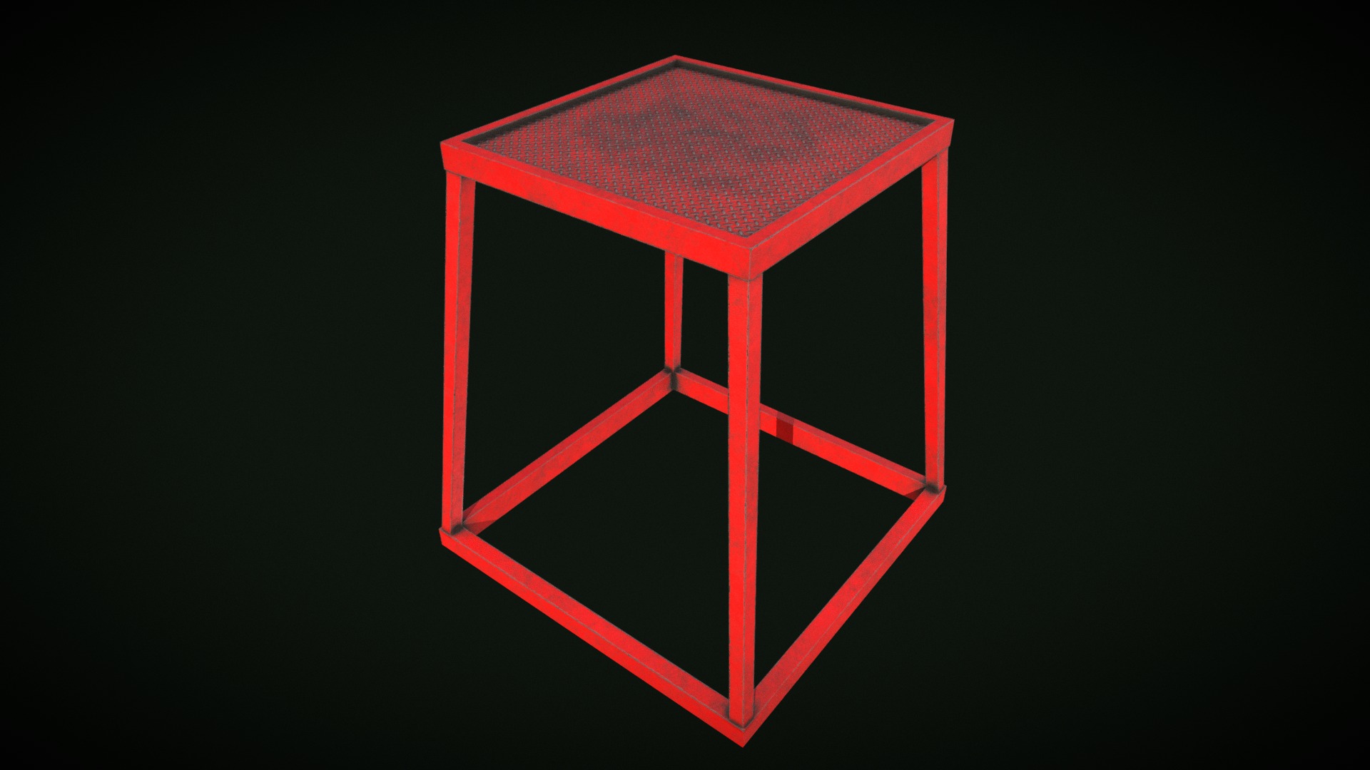 3D model Gym Plyometric Stool – Low Poly - This is a 3D model of the Gym Plyometric Stool - Low Poly. The 3D model is about a red square with a black background.