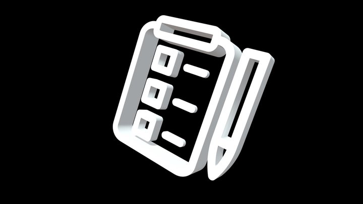 3D Clipboard Icon 3D Model