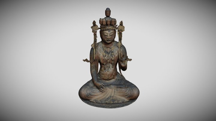 木造十一面観世音菩薩坐像 3D Model