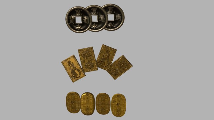 Gold Coins 3D Model
