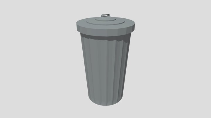 Trash bin lowpoly 3D Model
