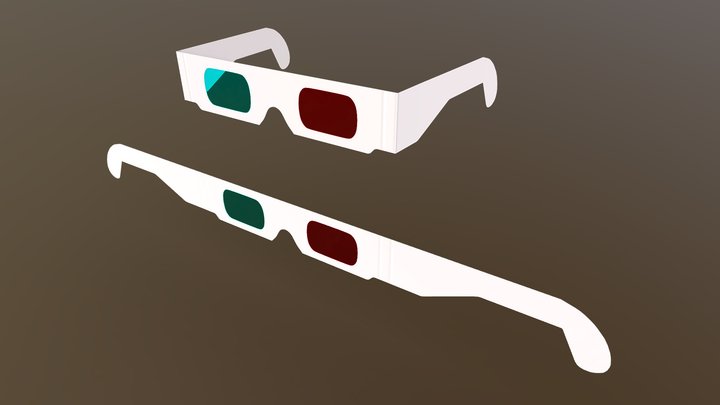 3D Glasses - Folded & Flat 3D Model