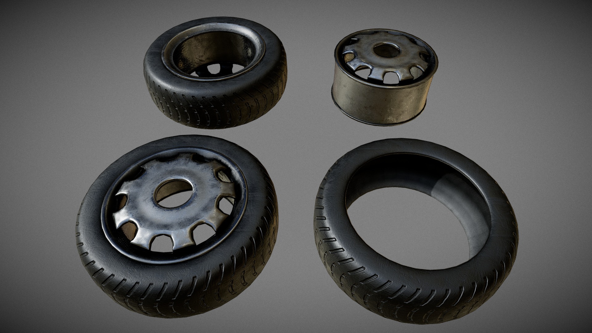3D model wheel - This is a 3D model of the wheel. The 3D model is about a group of black tires.