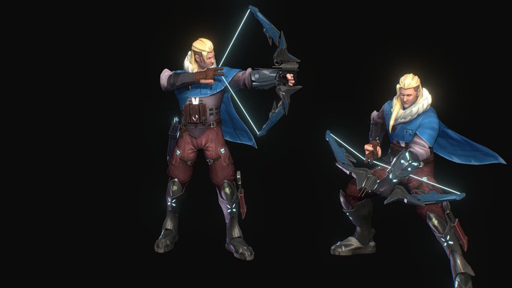 Sova Valorant with his bow 3D Model