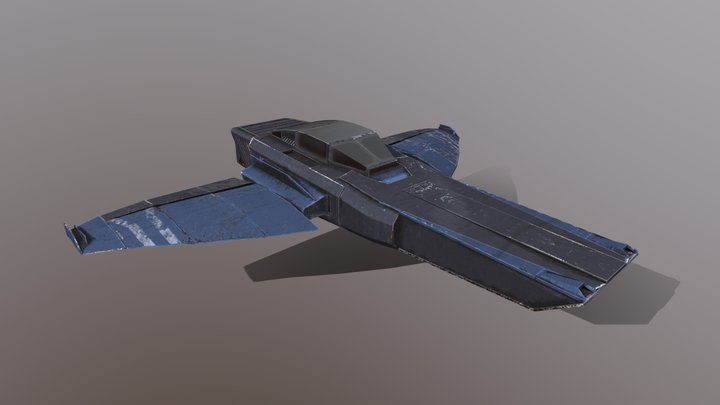 Simple Classic Spaceship 3D Model