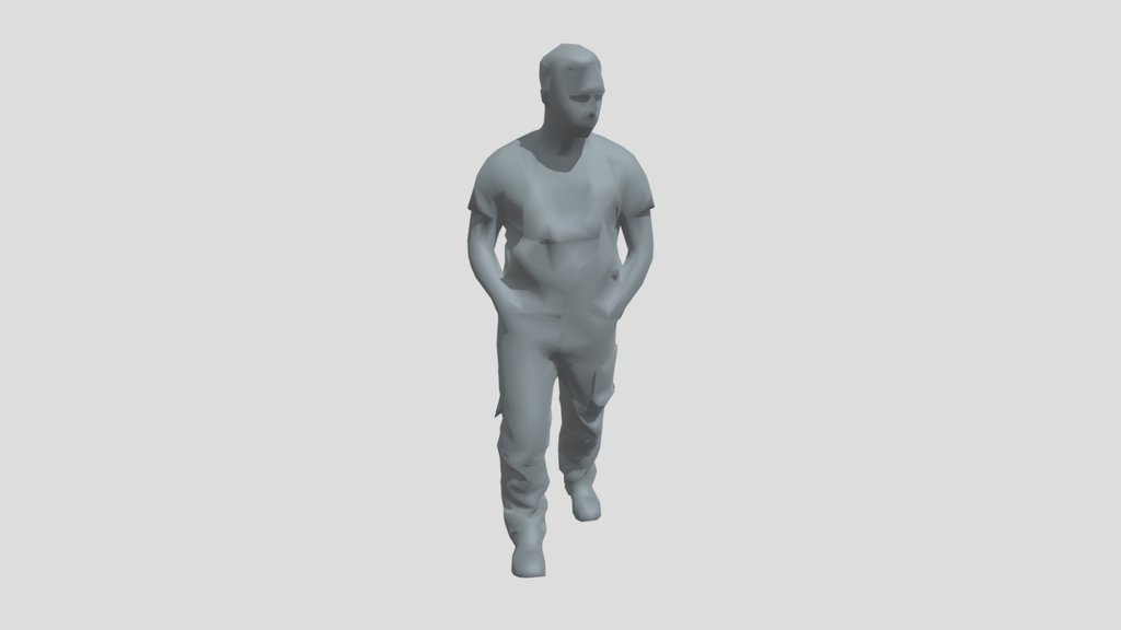 Lowpoly Construction Worker Walking