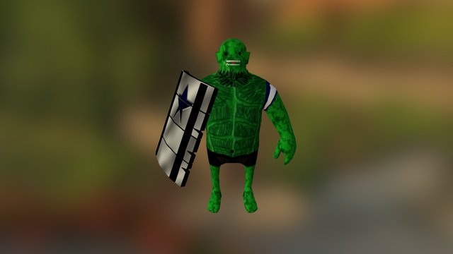 Goblin With Shield 3D Model