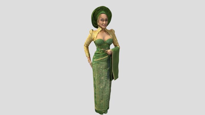 Nigeria – Aso Oke - wedding dress – Gratis 3D-model STL