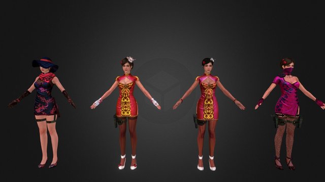 上官系列女角色 3D Model