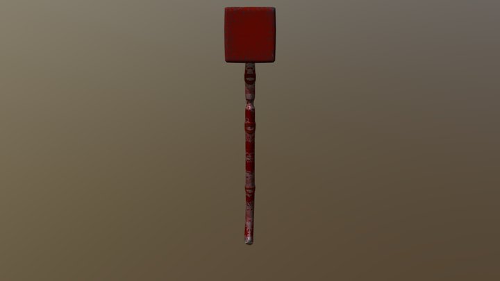 mallet with blood 3D Model