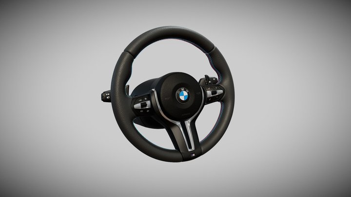 BMW M4 Interior Steering Wheel 3D Model