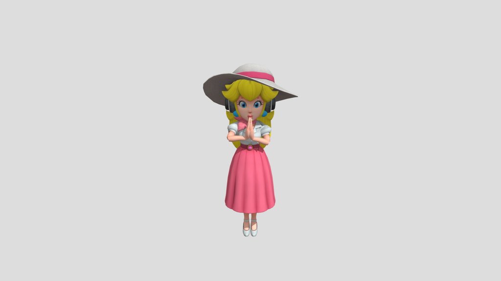 peach in headphones pleading