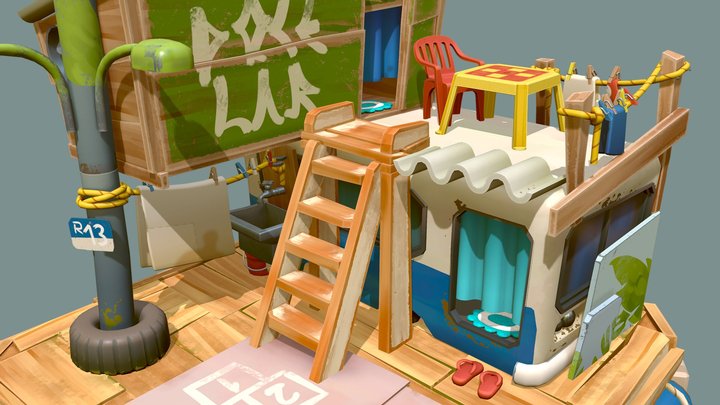 Poti floating residential 3D Model