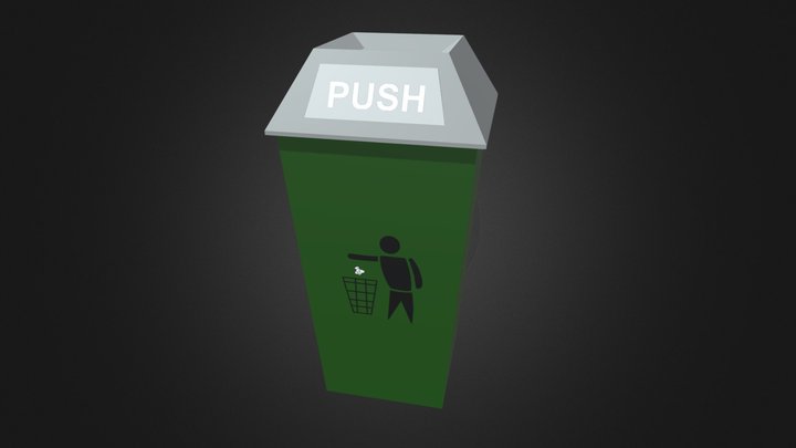 Low poly Trashcan 3D Model