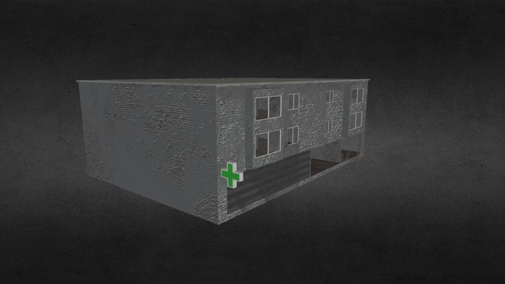 3 Story Apartment With Stores And Pharmacy 3D Model