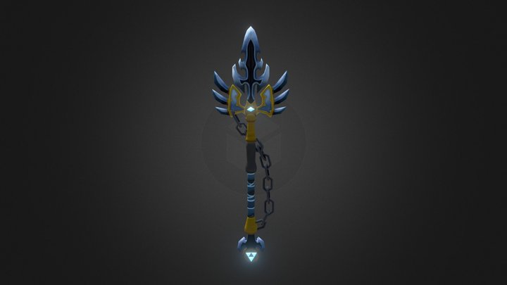 Painted Spear Weapon 3D Model
