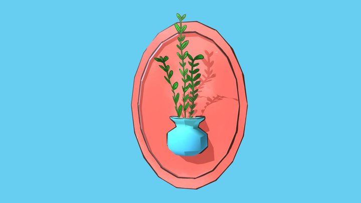 Frame Potted Plant for Fishbowl Apartment 3D Model
