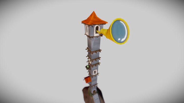 Low-Polygon Medieval Tower 3D Model
