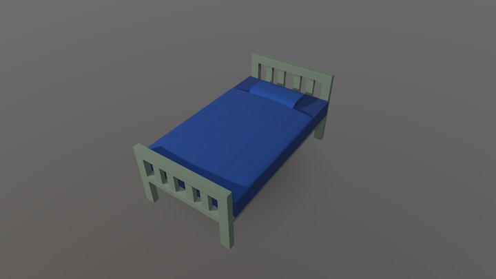 Lowpoly Bed 3D Model