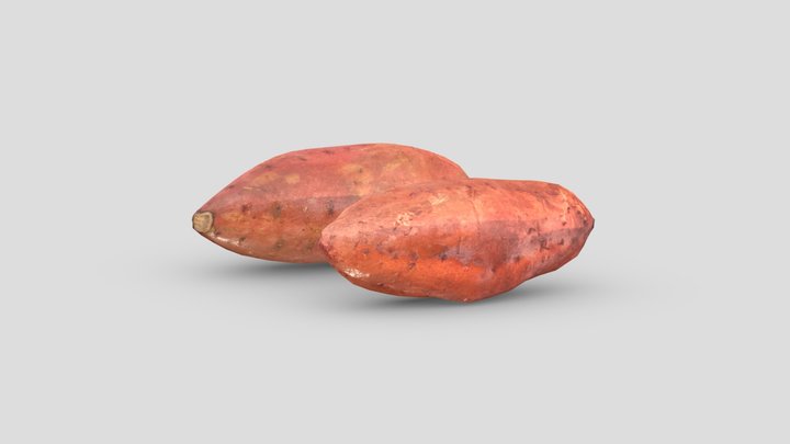Sweet Potato Low Poly 3D Model