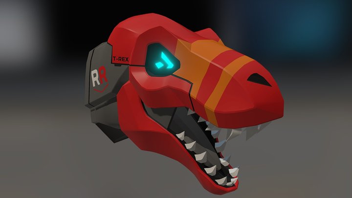 Robocraft Royale T-Rex Mask Cosmetic 3D Model