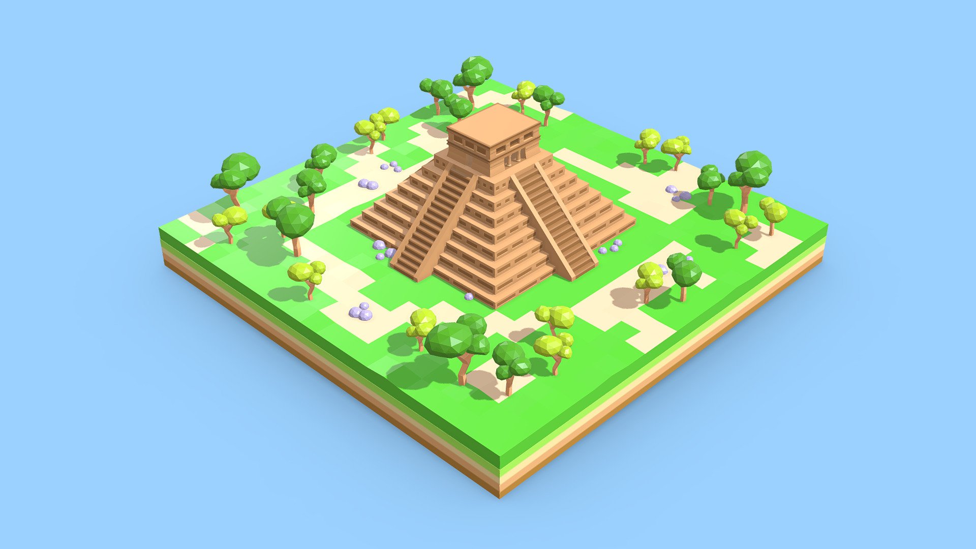 Chichen Itza LowPoly 3D - Buy Royalty Free 3D model by Shin Xiba 3D ...