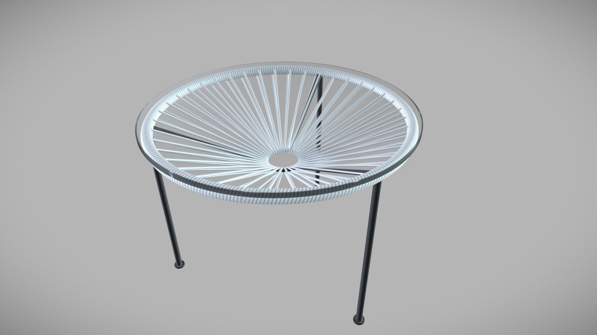 Innit Zica Table Black Frame White Weave