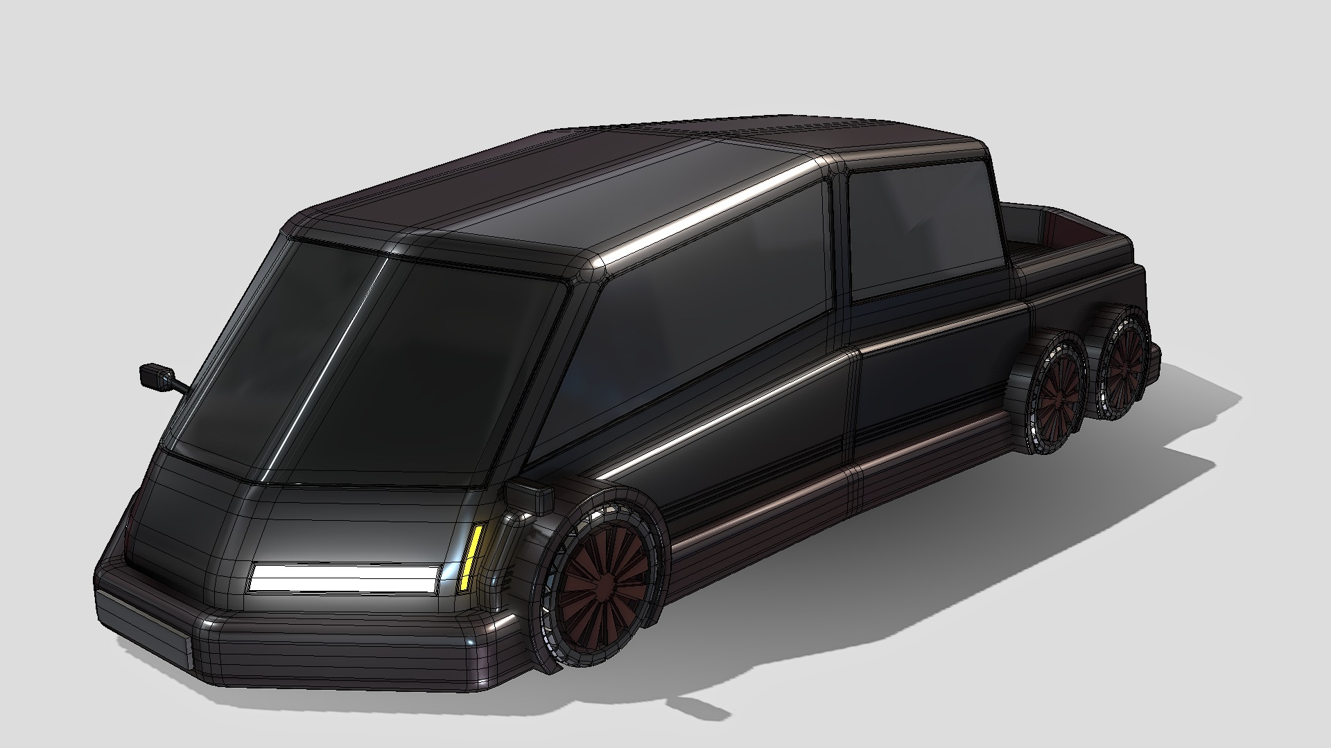 3D model Generic Truck 5 - This is a 3D model of the Generic Truck 5. The 3D model is about a black car with a white background.