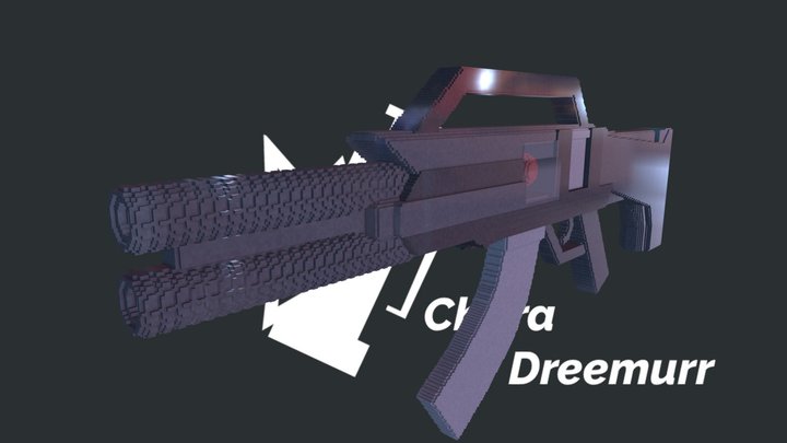 Voxel Space Gun (Cubik - 128X) 3D Model