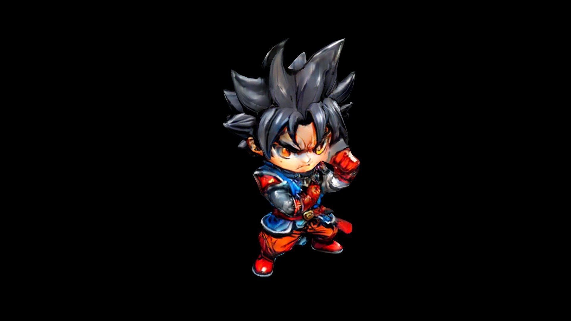 A chibi version of Goku from Dragon Ball Z poses - Download Free 3D ...