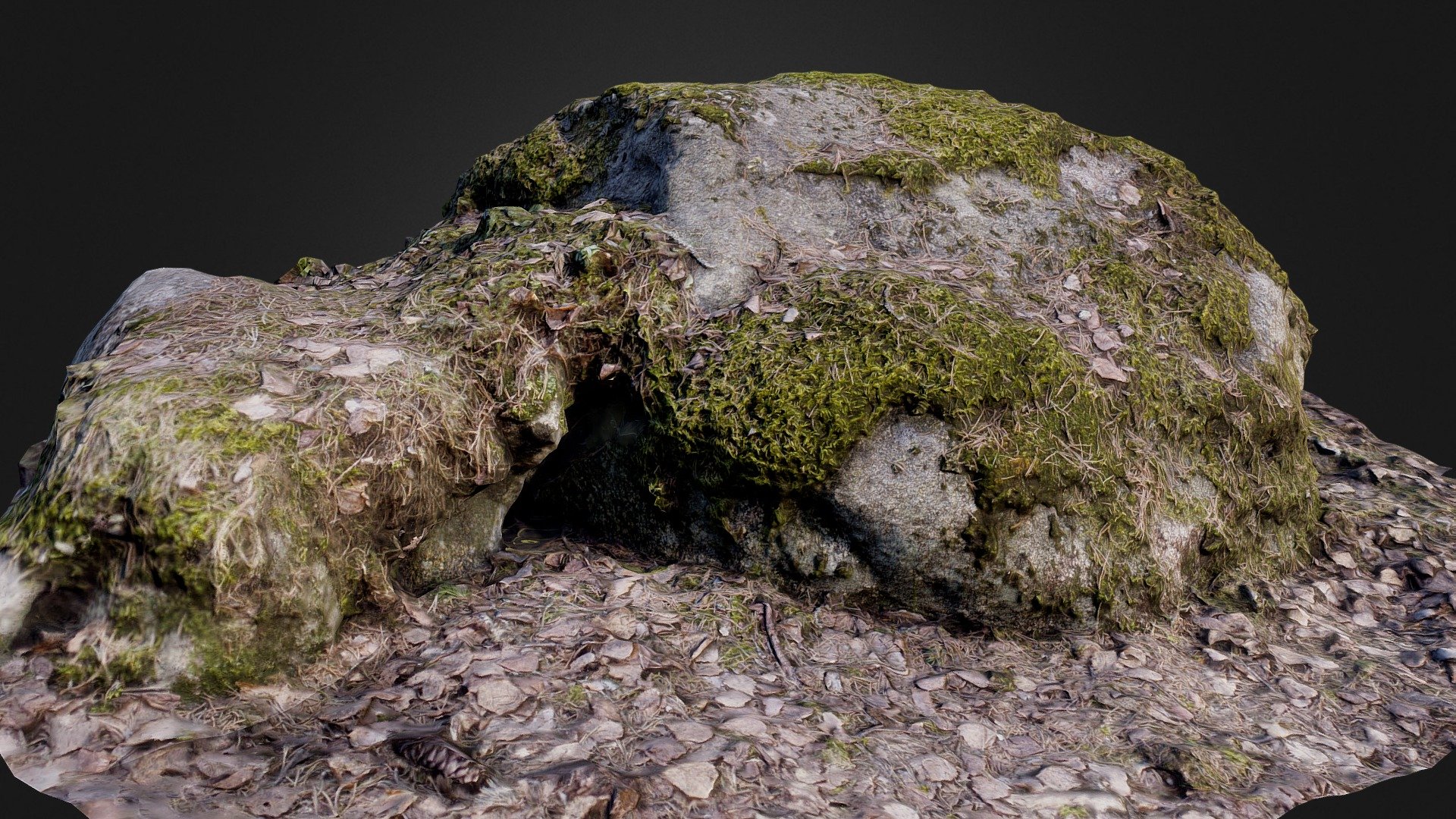 flat boulder mossy zbrush