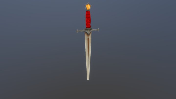 Low Poly Hand Painted Sword 3D Model