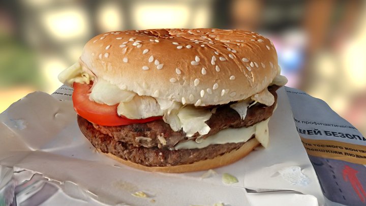 McDonald's Double Big Tasty - 3D scanned 3D Model