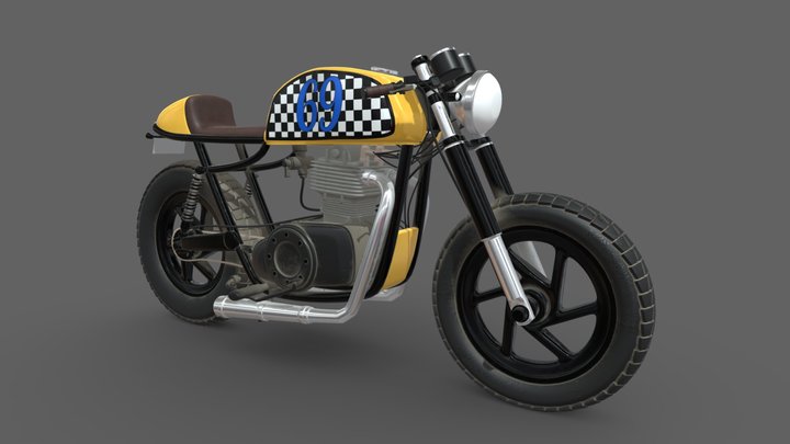 CAFE RACER BIKE CG MODEL 3D Model