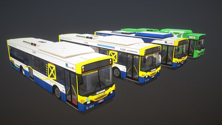 Brisbane City Scania L94UB Bus Pack (LHD) 3D Model
