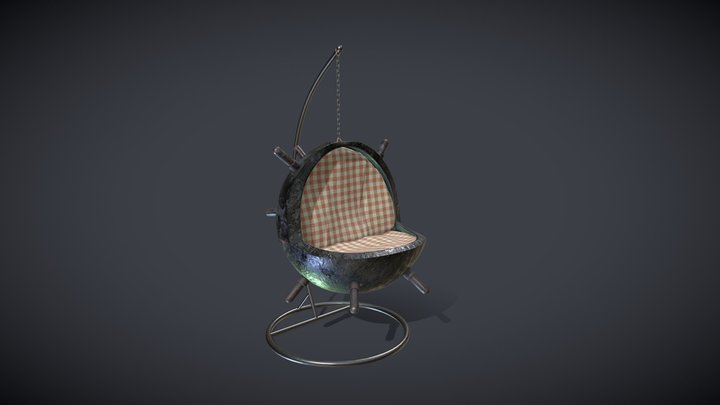 Naval mine like hanging chair 3D Model