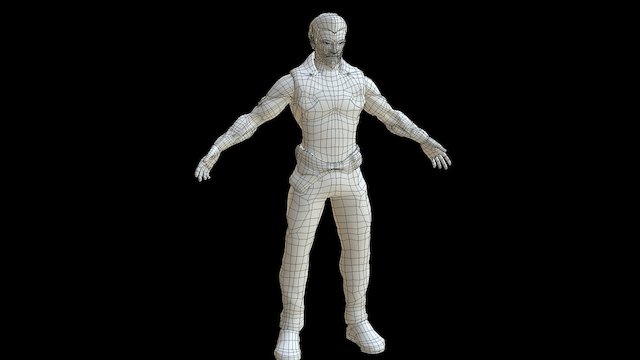 Adam Jensen Retopologia/Topology 3D Model