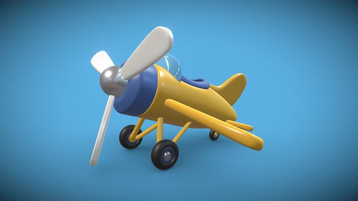 Cartoon Airplane 3D Model