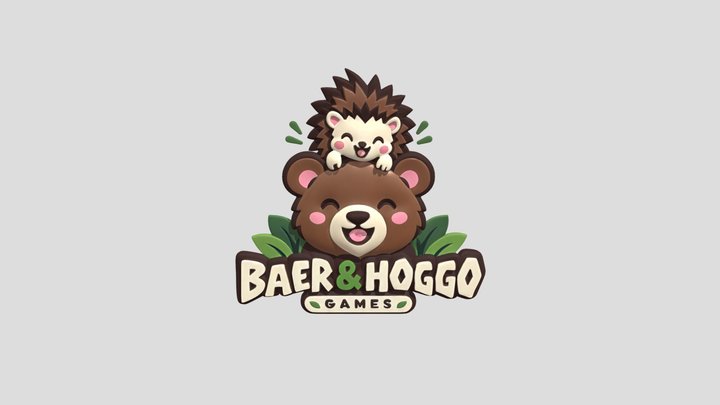Cartoon bear and hedgehog gaming logo