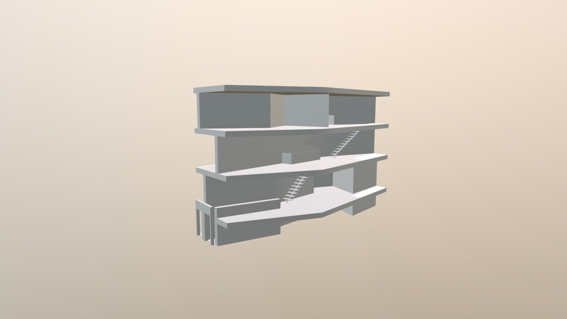 House with one wall deconstructed.