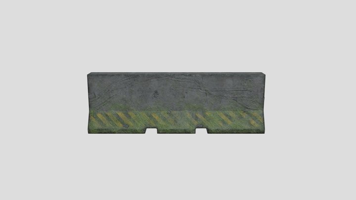 Concrete Road Barrier (Game-ready) 3D Model
