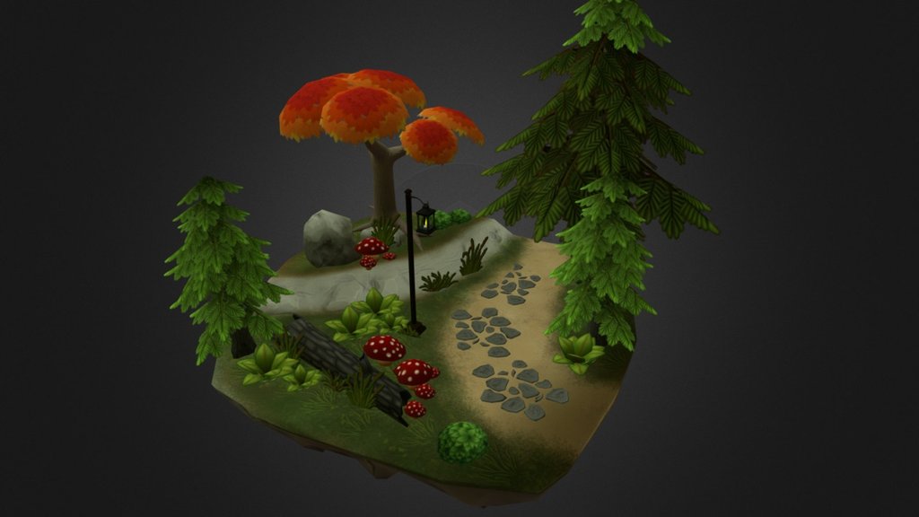 Low Poly Stylized Scene - 3D model by keawstudio [6ff9b60] - Sketchfab